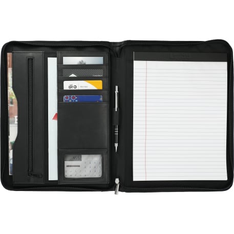 FSC® Mix Millennium Leather Zippered Padfolio