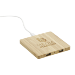 FSC® 100% Bamboo Wireless Charge Pad w/Dual Output